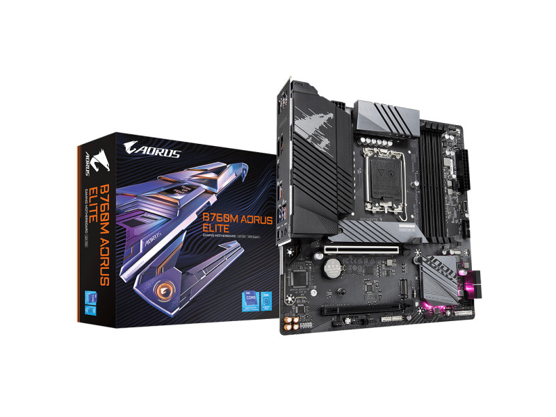 Placa Mãe Gigabyte B760M Aorus Elite, Chipset B760, Intel LGA 1700, mATX, DDR5