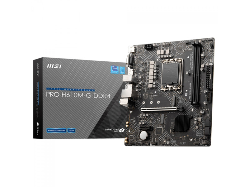 Placa Mãe MSI PRO H610M-G, Chipset H610, Intel LGA 1700, M-ATX, DDR4