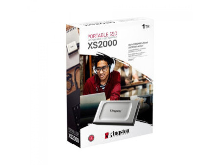 SSD Externo Portátil Kingston XS2000 4TB, USB-C 3.2, Leitura 2000MB/S, SXS2000/4000G