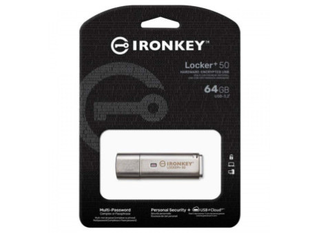 Pendrive Kingston IronKey Locker+ 50, 32GB, USB 3.2, IKLP50/32GB