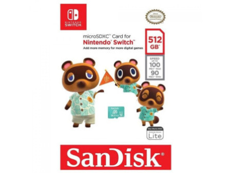 Cartão De Memória SanDisk MicroSD Nintendo Switch, 64GB, Transferência de até 100 MB/s, Class 10, SDSQXAO-064G-GN6ZN