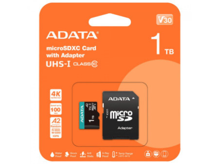 Cartão De Memória Adata Premier Pro SDXC UHS-I, 64GB, Classe 10, ASDX64GUI3V30S-R