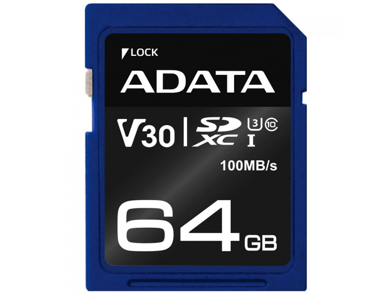 Cartão De Memória Adata Premier Pro SDXC UHS-I, 128GB, Classe 10, ASDX128GUI3V30S-R