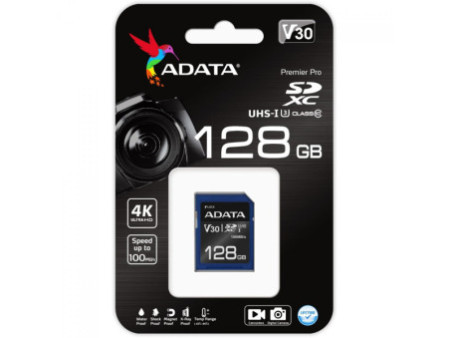 Cartão De Memória Adata Premier Pro SDXC UHS-I, 256GB, Classe 10, ASDX256GUI3V30S-R
