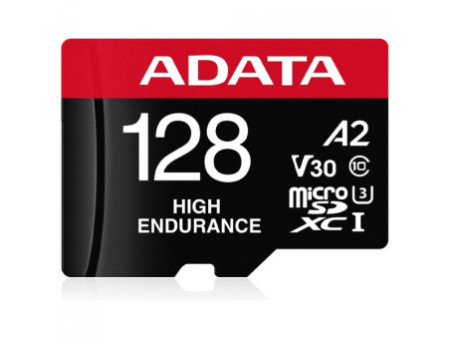 Cartão De Memória Adata High Endurance MicroSDXC/SDHC UHS-I, 64GB, Classe 10, Com Adaptador, AUSDX64GUI3V30SHA2-RA1