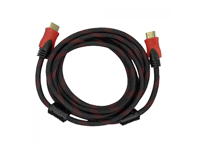 Cabo HDMI 1.4 Teccon, 5m, Preto e Vermelho, TC0031