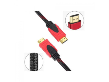 Cabo HDMI 1.4 Teccon, 5m, Preto e Vermelho, TC0031