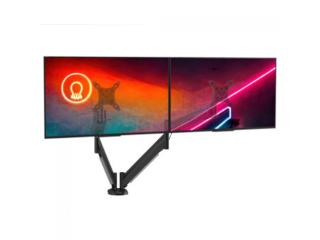 Suporte de Mesa Octoo Clipway-N1 Titanium, Articulado, Para Monitor Até 26 Pol e Notebook Até 16 Pol