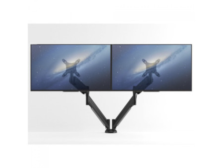 Suporte de Mesa Octoo Clipway-N1 Titanium, Articulado, Para Monitor Até 26 Pol e Notebook Até 16 Pol