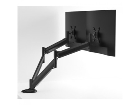 Suporte de Mesa Octoo Clipway-N1 Titanium, Articulado, Para Monitor Até 26 Pol e Notebook Até 16 Pol