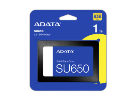 SSD Adata SU650 1TB, Sata III, Leitura 520MBs e Gravação 450MBs, ASU650SS-1TT-R
