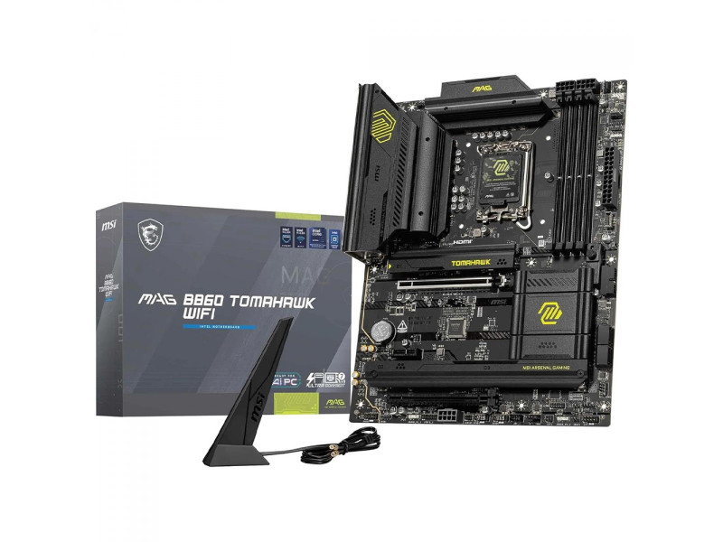 Placa Mãe MSI MAG B860 TOMAHAWK WIFI, Chipset B860, Intel LGA 1851, ATX, DDR5