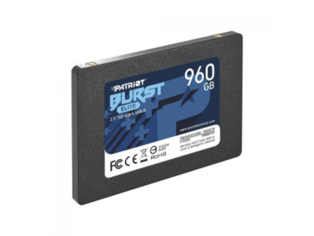 SSD Patriot Burst Elite, 960GB, Sata III, Leitura 450MB/s e Gravação 320MB/s, PBE960GS25SSDR