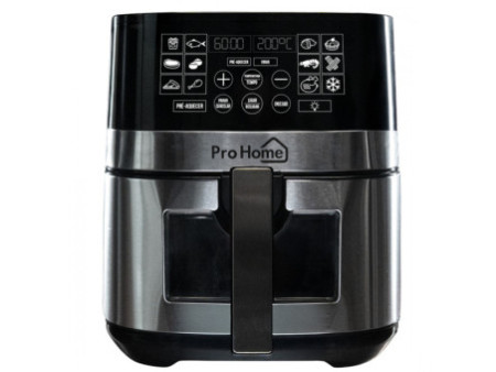 Fritadeira Elétrica Air Fryer Pro Home Family PRO, 100% Digital, Com Visor, 8L, 110V, Preto e Inox, PH-AF-FP1700WB8LS110D