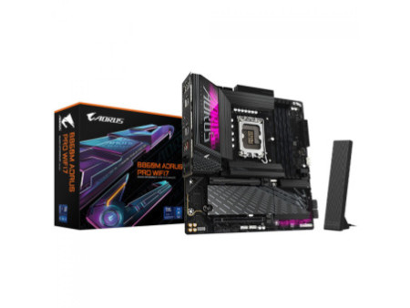 Placa Mãe Gigabyte B860M Aorus Pro WiFi7, Chipset B860, Intel LGA 1851, mATX, DDR5