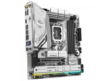 Placa Mãe ASRock B860M Steel Legend WiFi, Chipset B860, Intel LGA 1851, mATX, DDR5, Branco