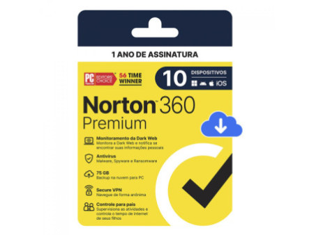 Antivírus Norton 360 Deluxe, 5 Dispositivos, 12 Meses, Digital para Download, 21430753