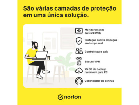 Antivírus Norton 360 Premium, 10 Dispositivos, 12 Meses, Digital para Download, 21414573
