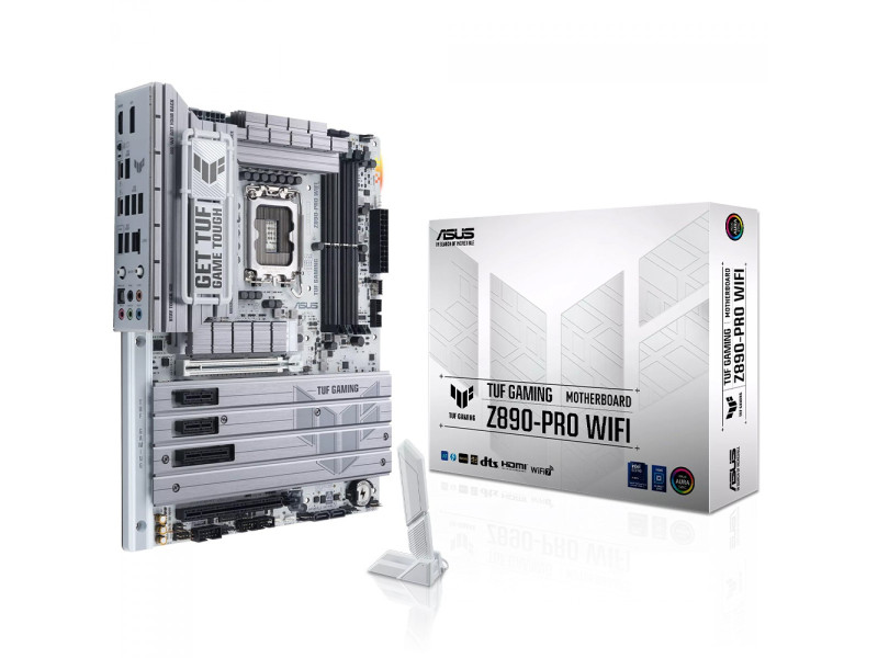 Placa Mãe Asus TUF Gaming Z890-Pro WiFi, Chipset Z890, Intel LGA 1851, ATX, DDR5, White