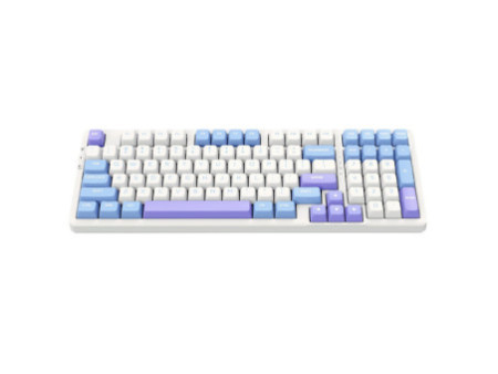 Teclado Gamer Mecânico SuperFrame Fusion Pro, RGB, Wireless/Bluetooth, Switch Kailh Box Ice Cream, Branco/Roxo e Rosa  - Open Bo
