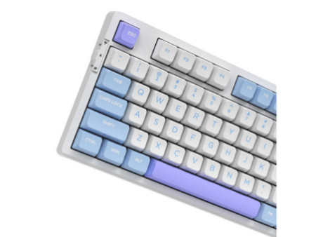 Teclado Gamer Mecânico SuperFrame Fusion Pro, RGB, Wireless/Bluetooth, Switch Kailh Box Ice Cream, Branco/Roxo e Rosa  - Open Bo