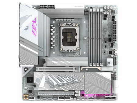 Placa Mãe Gigabyte Z890M Aorus Elite WIFI7 ICE, Chipset Z890, Intel LGA 1851, MATX, DDR5, Branco
