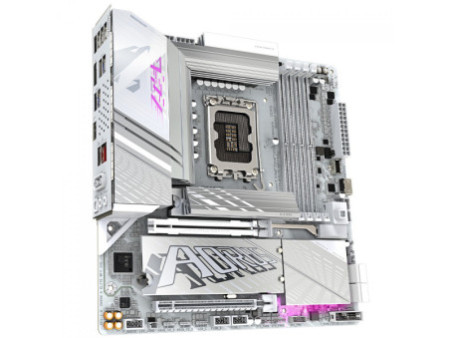 Placa Mãe Gigabyte Z890M Aorus Elite WIFI7 ICE, Chipset Z890, Intel LGA 1851, MATX, DDR5, Branco