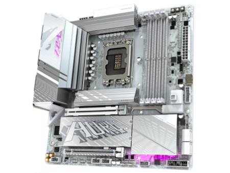 Placa Mãe Gigabyte Z890M Aorus Elite WIFI7 ICE, Chipset Z890, Intel LGA 1851, MATX, DDR5, Branco
