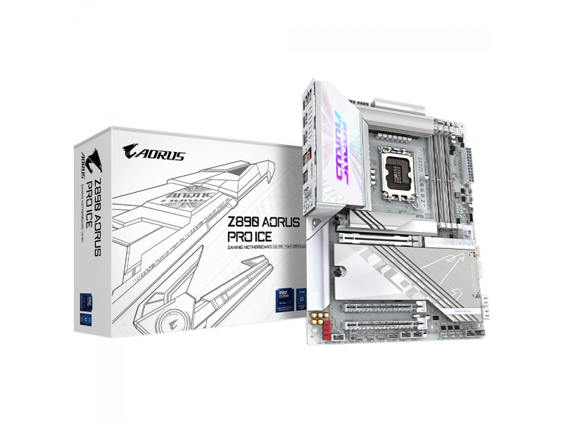 Placa Mãe Gigabyte Z890 AORUS PRO ICE, Chipset Z890, Intel LGA 1851, ATX, DDR5, Branco