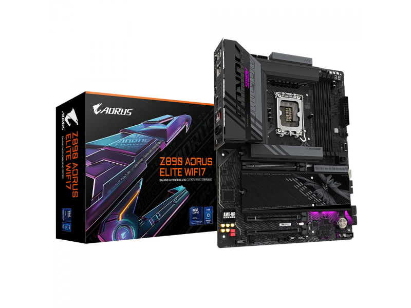 Placa Mãe Gigabyte Z890 AORUS ELITE WIFI7, Chipset Z890, Intel LGA 1851, ATX, DDR5