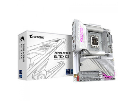 Placa Mãe Gigabyte Z890 AORUS ELITE X ICE, Chipset Z890, Intel LGA 1851, ATX, DDR5, Branco