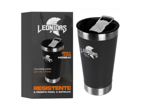 Copo Térmico Leonidas, 473ml, Quente ou Frio, Metal, Verde