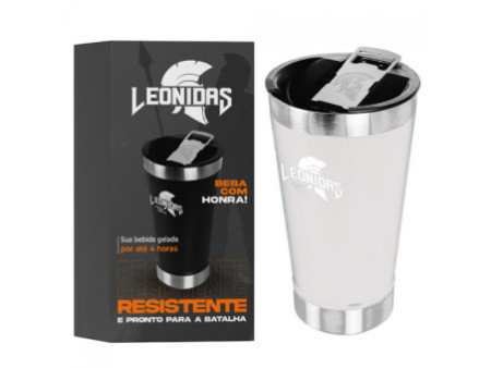 Garrafa Térmica Leonidas, 1.750ml, 24h Frio e 10h Quente, Metal, Preto