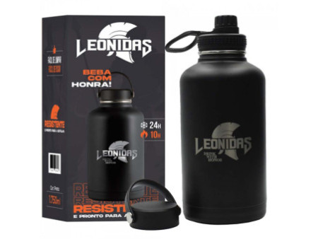Garrafa Térmica Leonidas, 1.750ml, 24h Frio e 10h Quente, Metal, Branco