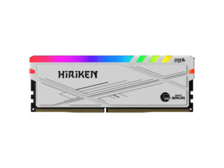 Memória DDR4 Gamer Ninja Hiriken, RGB, 8GB, 3200MHz, Branco, GN-RM-HK8G32C22WD4A