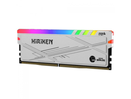 Memória DDR4 Gamer Ninja Hiriken, RGB, 8GB, 3200MHz, Branco, GN-RM-HK8G32C22WD4A