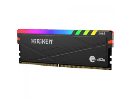 Memória DDR4 Gamer Ninja Hiriken, RGB, 8GB, 3200MHz, Preto, GN-RM-HK8G32C22BD4A