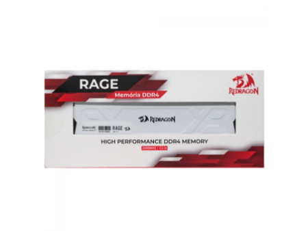 Memória DDR4 Redragon Rage, 8GB, 3200MHz, Branco, GM-711