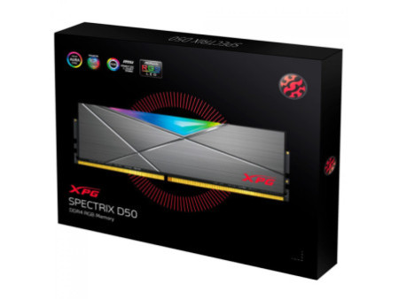 Memória DDR4 XPG Spectrix D50, 32GB, 3200MHz, RGB, Gray, AX4U320032G16A-ST50