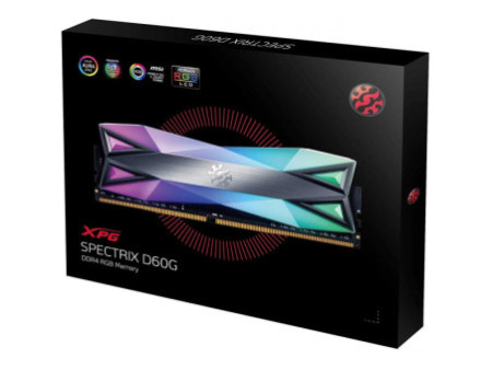 Memória DDR4 XPG Spectrix D60G, 16GB (1X16GB), 3200MHz , RGB, Black, AX4U320016G16A-ST60