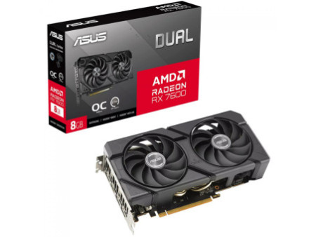 Placa De Vídeo Asus Dual AMD Radeon RX 7600 EVO OC Edition, 8GB, GDDR6, FSR, Ray Tracing, DUAL-RX7600-O8G-EVO