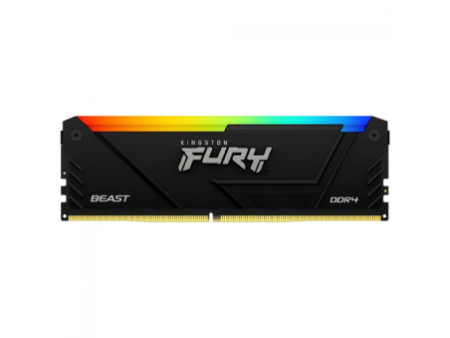 Memória DDR4 Kingston Fury Beast, RGB, 16GB, 3200MHz, Black, KF432C16BB2A/16