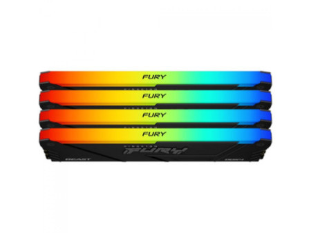 Memória DDR4 Kingston Fury Beast, RGB, 8GB, 3200MHz, Black, KF432C16BB2A/8