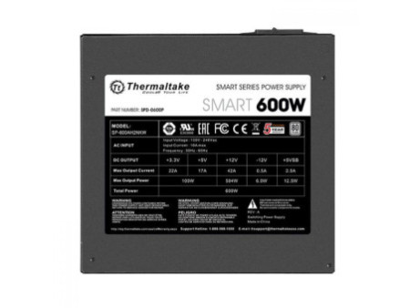 Fonte Thermaltake Smart Series 600W, 80 Plus White, PFC Ativo, PS-SPD-0600NPCWBZ-W