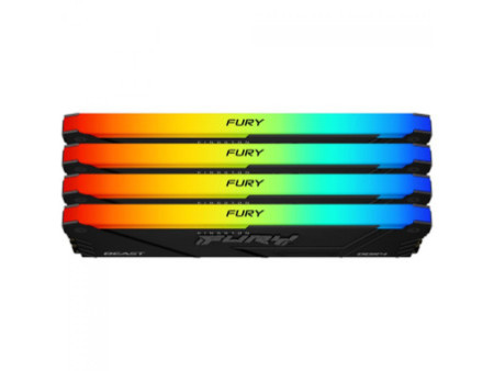 Memória DDR4 Kingston Fury Beast RGB, 32GB (4x8GB), 3600MHz, Preto, KF436C17BB2AK4/32