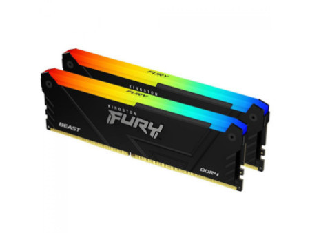 Memória DDR4 Kingston Fury Beast RGB, 16GB (2x8GB), 3200MHz, Preto, KF432C16BB2AK2/16
