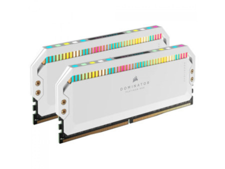 Memória DDR5 Corsair Dominator Platinum RGB, 32GB (2x16GB), 5200MHz, Branca, CMT32GX5M2B5200C40W