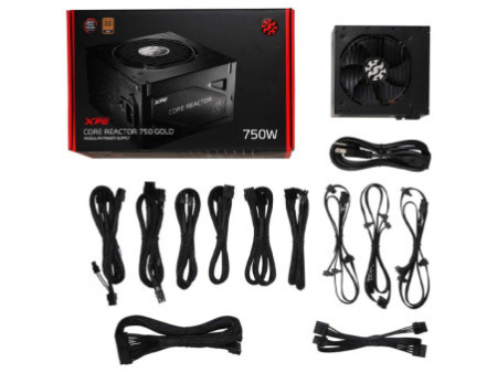 Fonte XPG, Core Reactor, 750W, 80 Plus Gold, Modular, PFC Ativo, COREREACTOR750G-BKCBR Fonte XPG, Core Reactor, 750W, 80 Plus Gold, Modular, PFC Ativo, COREREACTOR750G-BKCBR