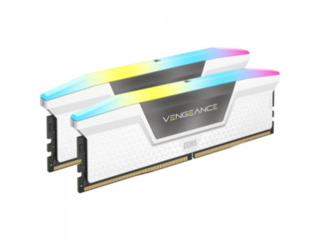 Memória DDR5 Corsair Vengeance RGB, 32GB (2x16GB), 6000MHz, Branco, CMH32GX5M2E6000Z36W