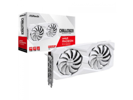 Placa de Vídeo ASRock Radeon RX 6600 Challenger White, 8GB, GDDR6, FSR, Ray Tracing, Branco, 90-GA4UZZ-00UANF